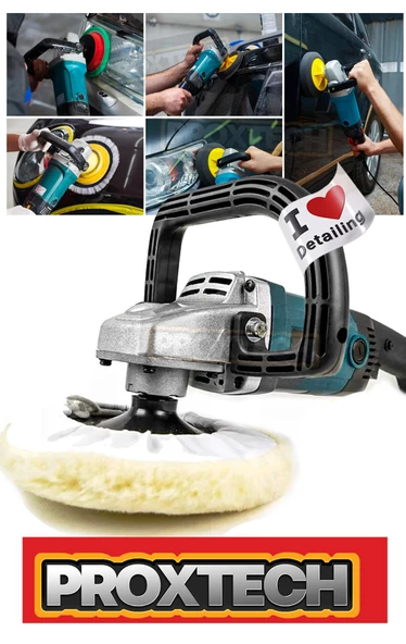 Yüksek Kalite 6 Devirli  Hare Sünger  Setli Zımpara Pasta Cila  Büyük Polisaj Makinesi  Ful Set - 2