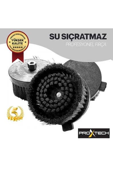 PROXTECH Profesyonel Devirli Koltuk Halı Yıkama Pasta Cila Polisaj Makinesi Su Sıçratmaz Fırça Hediye Set - 3