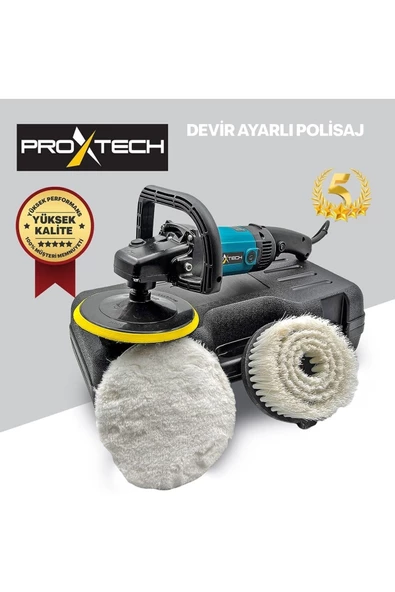 PROXTECH Profesyonel Devirli Koltuk Halı Yıkama Pasta Cila Polisaj Makinesi Su Sıçratmaz Fırça Hediye Set - 4