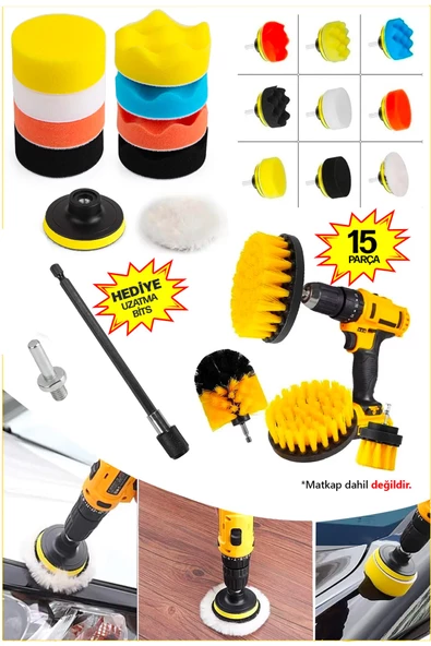 PROXTECH Pro 15 Pasta Cila Polisaj Süngeri Seti 115mm Matkap Uyumlu Pasta Cila Fırçalama  Parlatma Seti ürün görseli