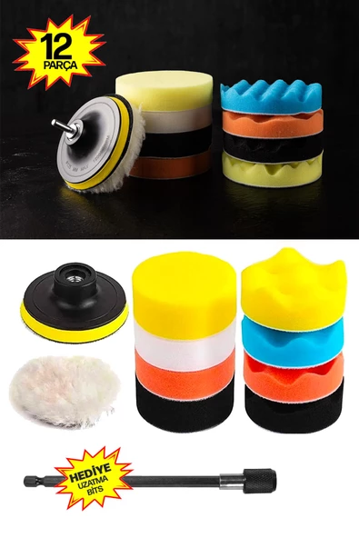 PROXTECH Pro 15 Pasta Cila Polisaj Süngeri Seti 115mm Matkap Uyumlu Pasta Cila Fırçalama  Parlatma Seti - Resim 4