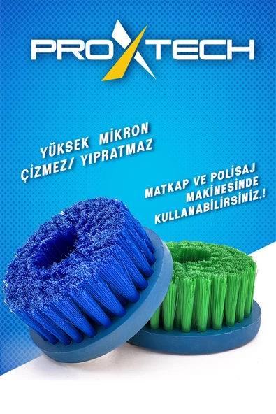 PROXTECH Yüksek Mikron Matkaplara ve Polisajlara Özel Paspas Koltuk  Halı  Yıkama  Fırçası  Bağlantı Hediye - 3