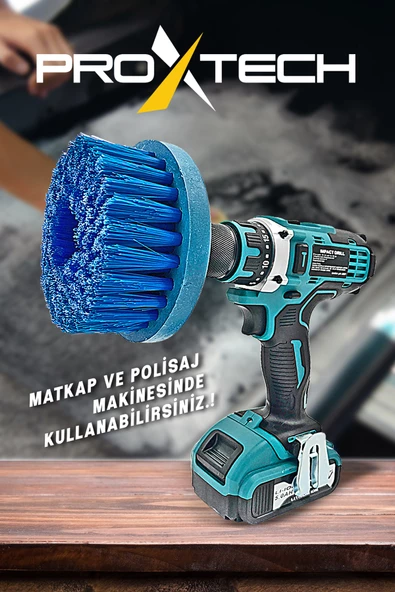 PROXTECH Yüksek Mikron Matkaplara ve Polisajlara Özel Paspas Koltuk  Halı  Yıkama  Fırçası  Bağlantı Hediye - 2