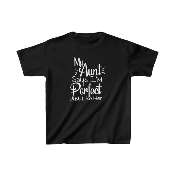 Unisex Çocuk Baskılı T-Shirt - Siyah