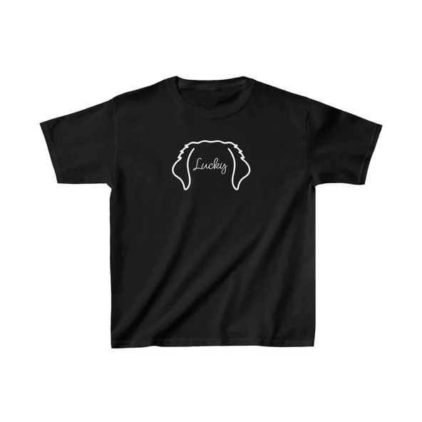 Unisex Çocuk Baskılı T-Shirt - Siyah