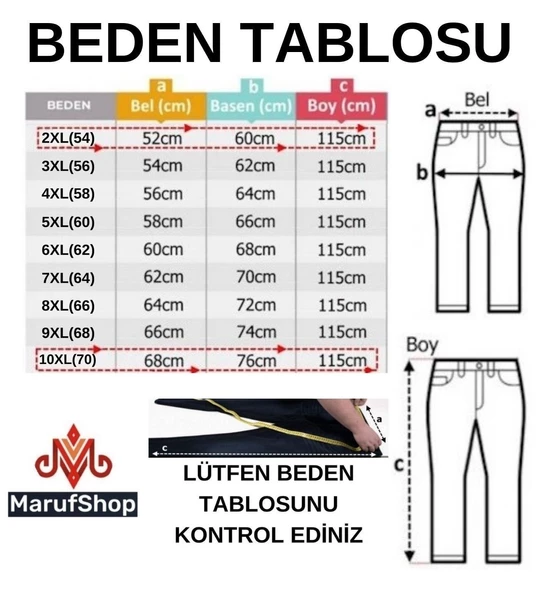 Erkek Büyük Beden 110 Kilo-172 Kilo Arası İçin Uygun Likralı Kanvas Pantolon Haki - 12