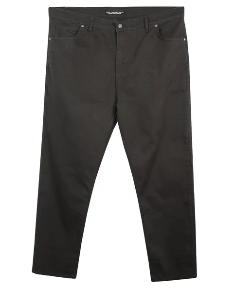 Erkek Büyük Beden 110 Kilo-172 Kilo Arası İçin Uygun Likralı Kanvas Pantolon Haki - 6