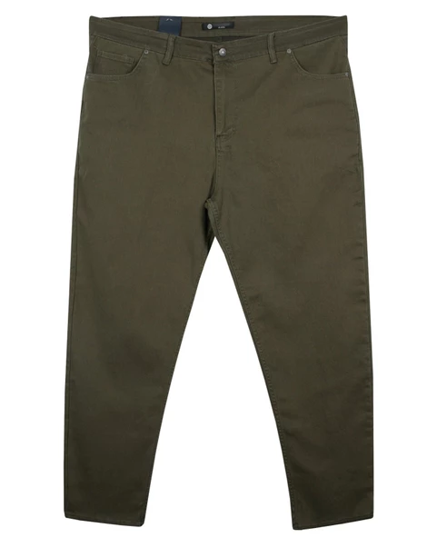 Erkek Büyük Beden 110 Kilo-172 Kilo Arası İçin Uygun Likralı Kanvas Pantolon Haki