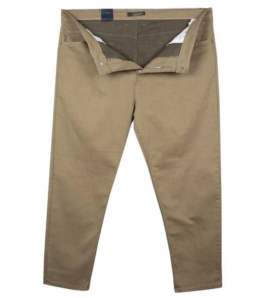 Erkek Büyük Beden 110 Kilo-172 Kilo Arası İçin Uygun Likralı Kanvas Pantolon Haki - 11