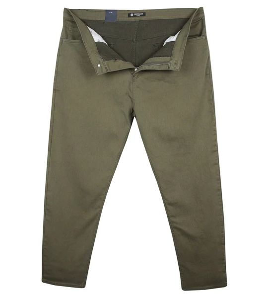 Erkek Büyük Beden 110 Kilo-172 Kilo Arası İçin Uygun Likralı Kanvas Pantolon Haki - 7