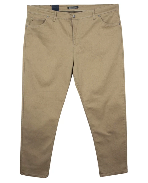 Erkek Büyük Beden 110 Kilo-172 Kilo Arası İçin Uygun Likralı Kanvas Pantolon Haki - 2