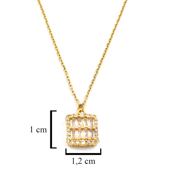 Çelik Kolye - Baget Kolye Altın Kaplama - Paslanmaz Çelik Kadın Kolye KLY-590 - Resim 3