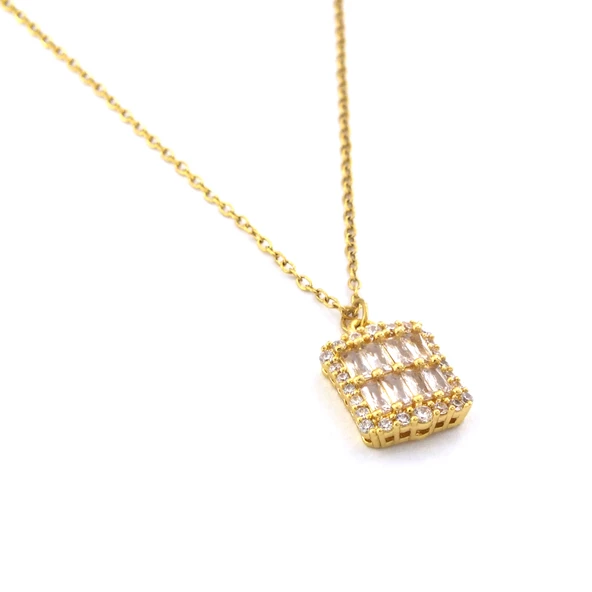 Çelik Kolye - Baget Kolye Altın Kaplama - Paslanmaz Çelik Kadın Kolye KLY-590 - Resim 4