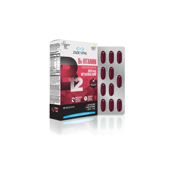 Zade Vital B12 Vitamini 1000 mcg 30 Kapsül