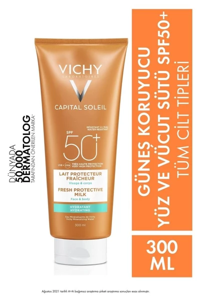 Vichy Capital Soleil Fresh Protective Çok Yüksek Korumalı Yüz ve Vücut Sütü SPF50+ 300 ml 3337871322694