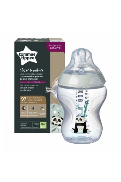 Tommee Tippee PP Closer To Nature Biberon Açık Yeşil 260 ml Panda Resimli