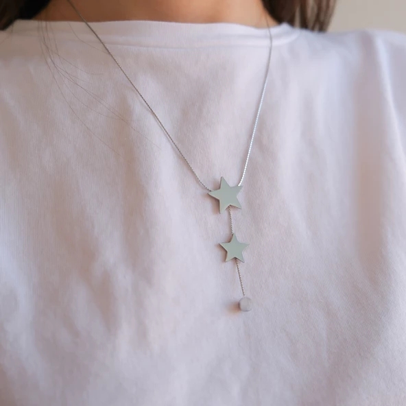 316L Çelik Yıldız Model Kolye KLY-573 - Resim 2