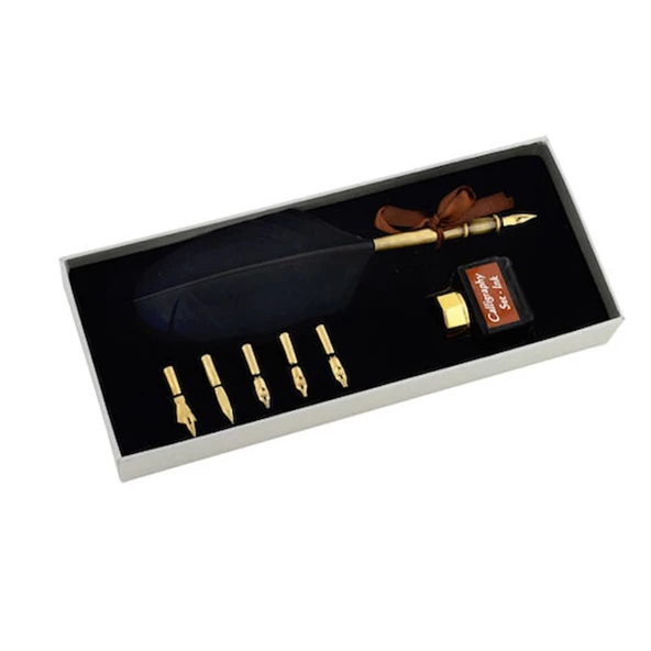 Steel Pen Kuş Tüyü Divit Kalem Seti Kaligrafi Kalemi - 7