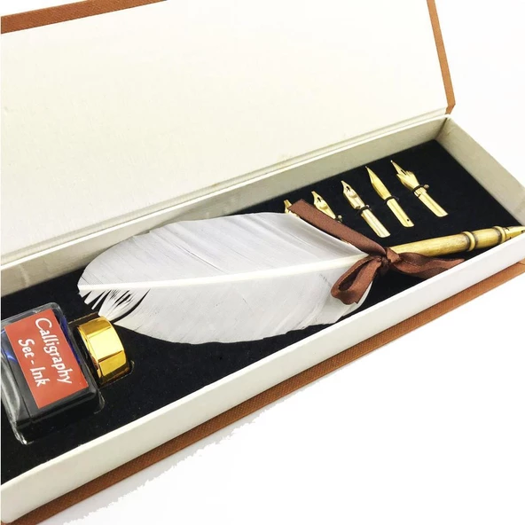 Steel Pen Kuş Tüyü Divit Kalem Seti Kaligrafi Kalemi - 6