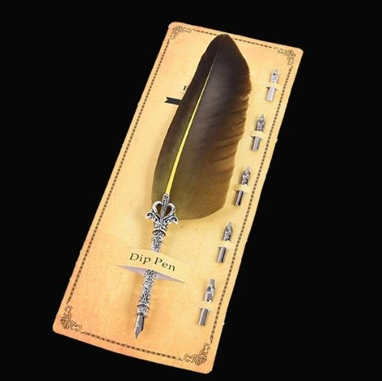 Pigado Özel İşlemeli Kuş Tüyü Divit Kalem - Resim 2