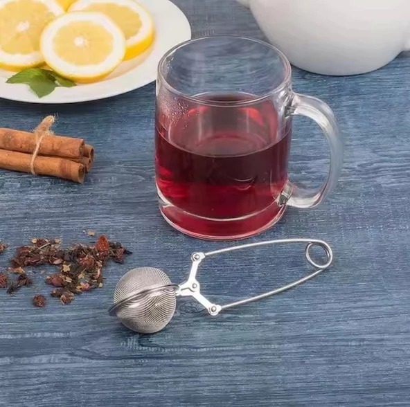 MyBru Paslanmaz Çelik Top Makas Çay Kahve Bitki Çayı Süzgeci - 3