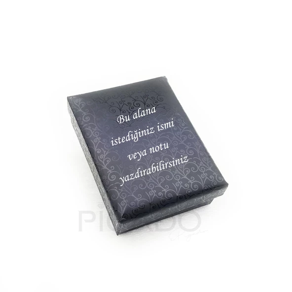 İsme Kişiye Özel Notlu Siyah Kolye ve Tesbih Kutusu - 2