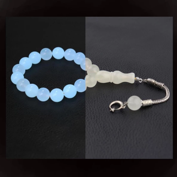 Ayyıldız Püsküllü İri Taneli Kedigözü Fosforlu Efe Tesbih - 3