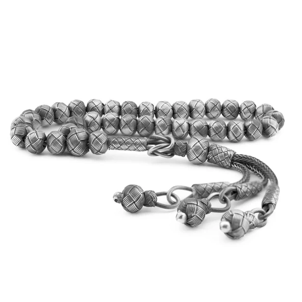 Trabzon Kazaz El Örmesi Ufak Boy Gümüş Tesbih Tespih Mat - Resim 3