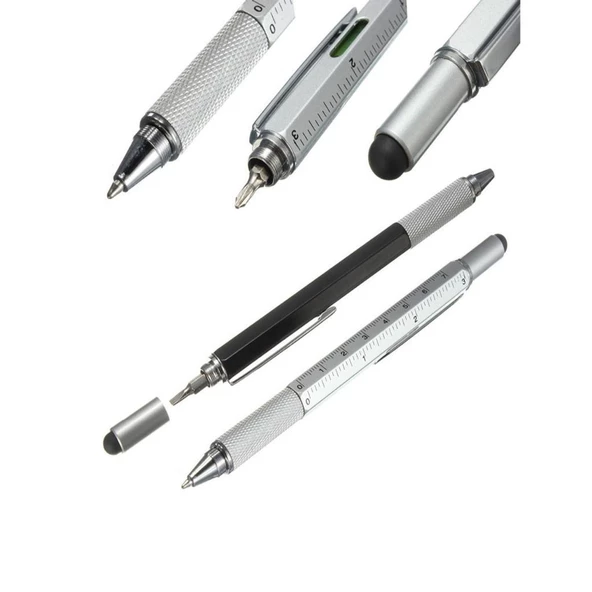 6 Fonksiyonlu Kalem Su Terazisi Tornavida Cetvel Dokunmatik - 6