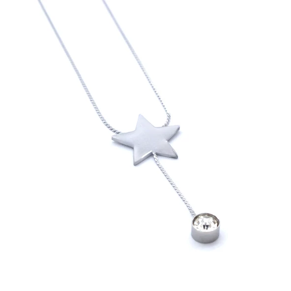 Çelik Kolye - Yıldız Kolye -Paslanmaz Çelik Kolye KLY-577 - 4