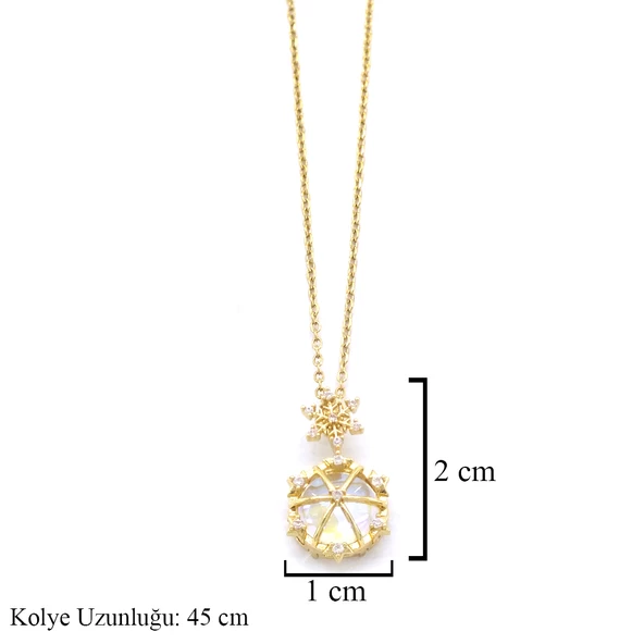 Paslanmaz Çelik Kadın Kolye - Taşlı Kolye  KLY-580 - Resim 3