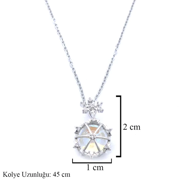 Çelik Kolye - Taşlı Kolye - Paslanmaz Çelik KLY-582 - Resim 3