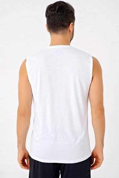 Uhlsport Erkek Beyaz Marvin Kolsuz T-shirt - 3211101-Beyaz - 3