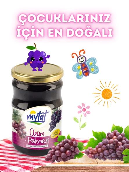 Mytat Doğal Katkısız Üzüm Pekmezi 800 gr (Cam Kavanoz) - 2