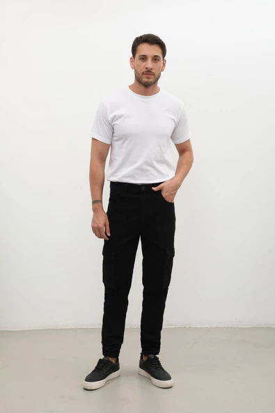 Erkek Kargo Cep Jean Pantolon - 9