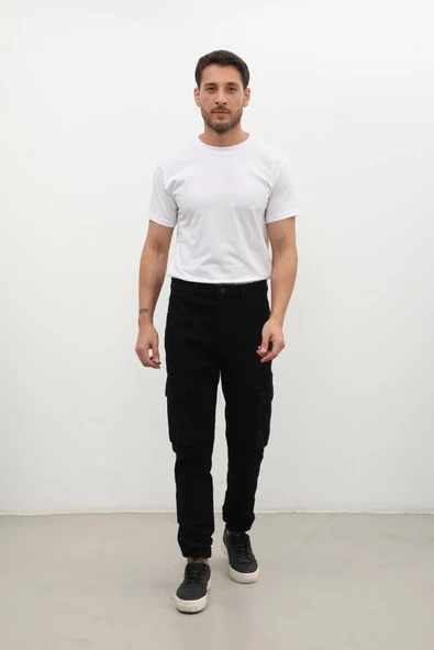 Erkek Kargo Cep Jean Pantolon - 7