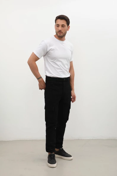 Erkek Kargo Cep Jean Pantolon - 6