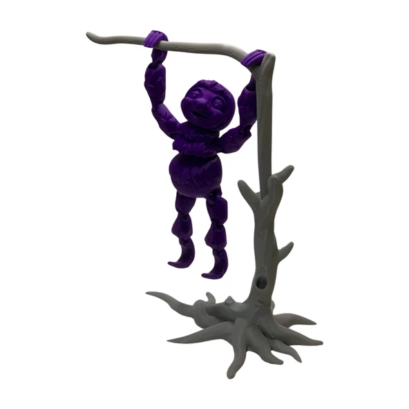 3D Hareketli Oyuncak Tembel Hayvan (Sloth) Ağaç Dekoru Dahil - Mor - Resim 8