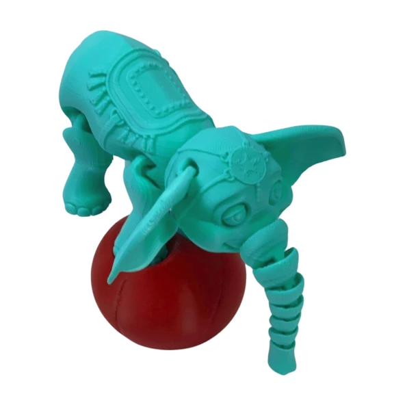 3D Hareketli Oyuncak Sirk Fili Denge Topu Dahil - Turkuaz - 2