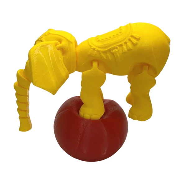 3D Hareketli Oyuncak Sirk Fili Denge Topu Dahil - Sarı - Resim 6