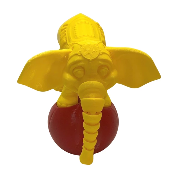 3D Hareketli Oyuncak Sirk Fili Denge Topu Dahil - Sarı - Resim 8