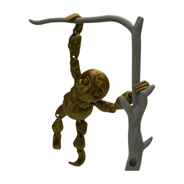 3D Hareketli Oyuncak Tembel Hayvan (Sloth) Ağaç Dekoru Dahil - Altın Kahve - 3