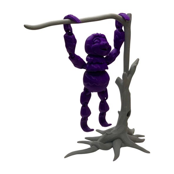 3D Hareketli Oyuncak Tembel Hayvan (Sloth) Ağaç Dekoru Dahil - Mor - Resim 4
