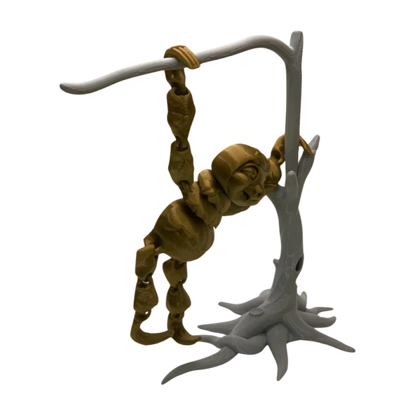 3D Hareketli Oyuncak Tembel Hayvan (Sloth) Ağaç Dekoru Dahil - Altın Kahve - 2