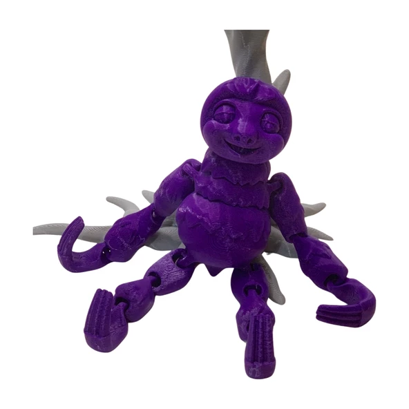 3D Hareketli Oyuncak Tembel Hayvan (Sloth) Ağaç Dekoru Dahil - Mor - Resim 6