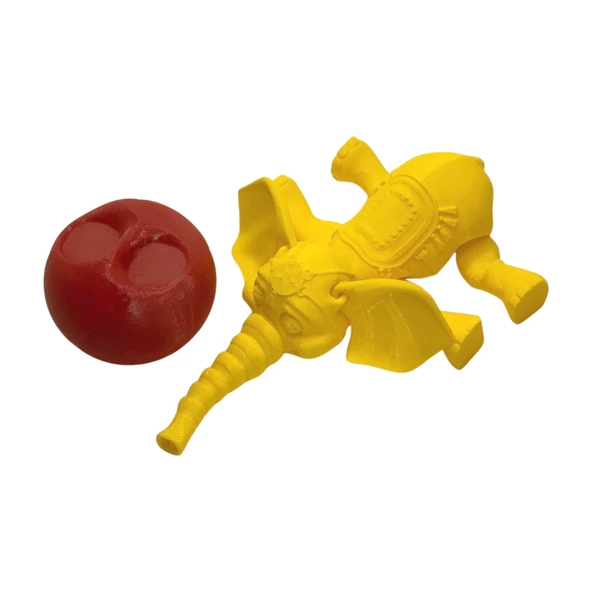 3D Hareketli Oyuncak Sirk Fili Denge Topu Dahil - Sarı - Resim 2