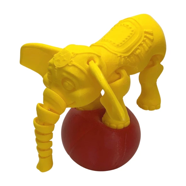 3D Hareketli Oyuncak Sirk Fili Denge Topu Dahil - Sarı - Resim 4