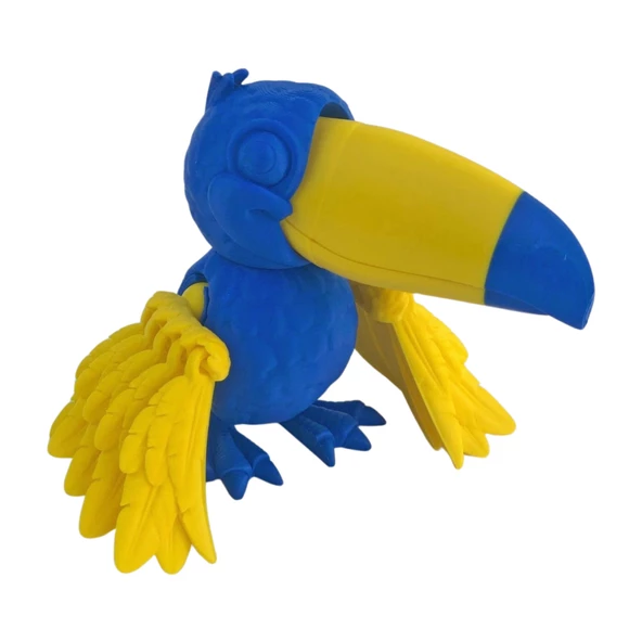 3D Hareketli Tukan Kuşu Figürlü Oyuncak - Sarı Lacivert - 2
