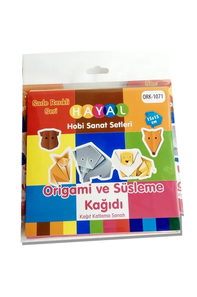 Hayal Origami Kağıdı - Sade Renkli Origami Seti - 3
