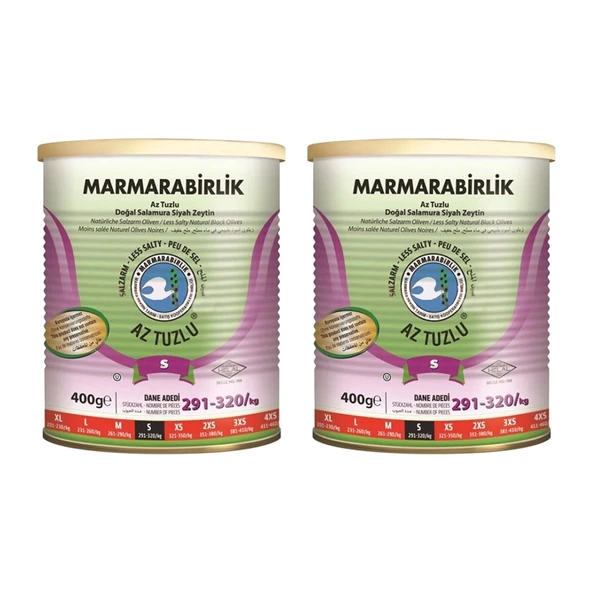 Marmarabirlik Az Tuzlu Zeytin 400 gr 2 li - 1
